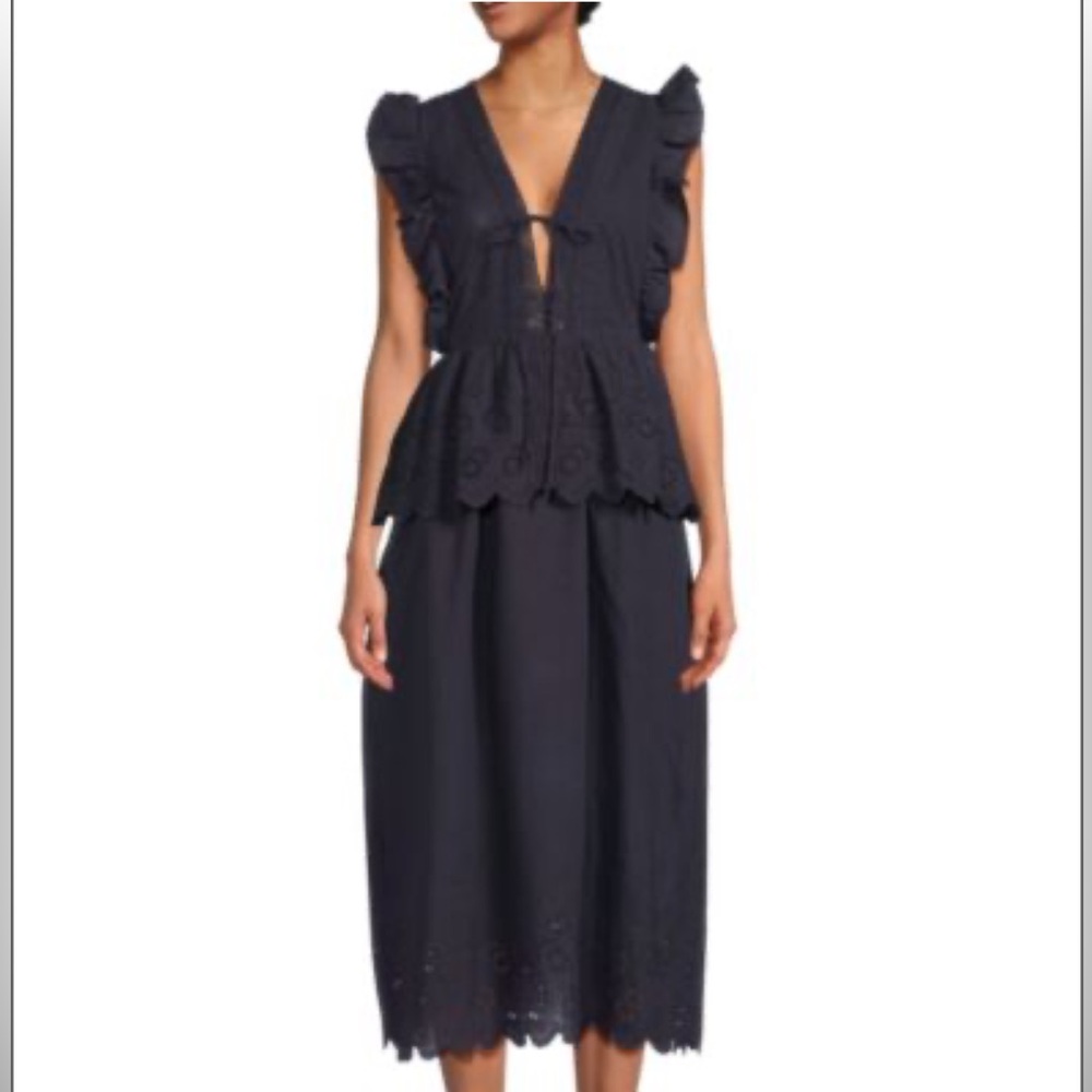 NWT- En Saison - Marin Eyelet Midi Dress - Size S